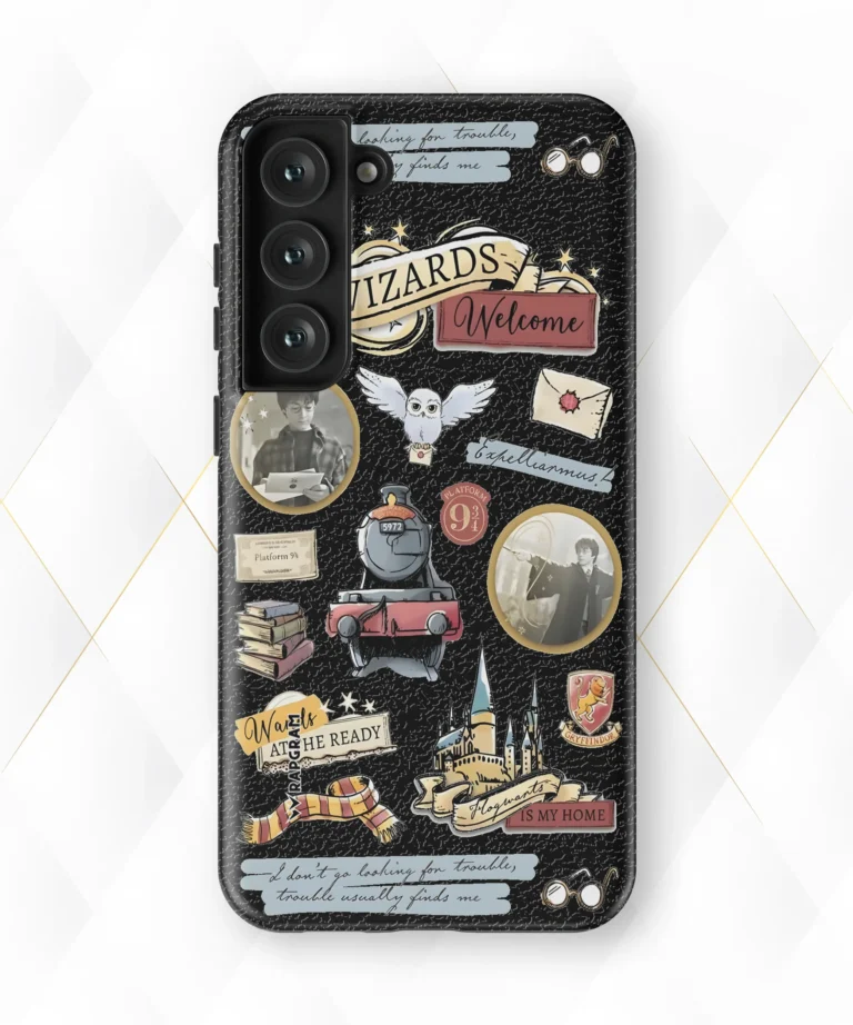 Welcome Wizards Black Leather Case