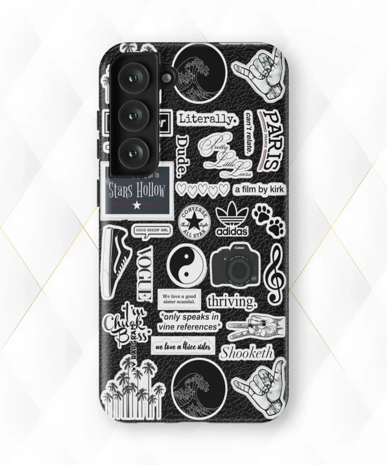 Yin Yang Black Leather Case