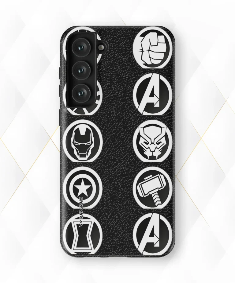 Avengers Logo Black Leather Case