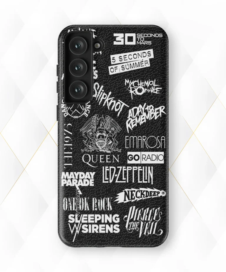 RockBands  Black Leather Case