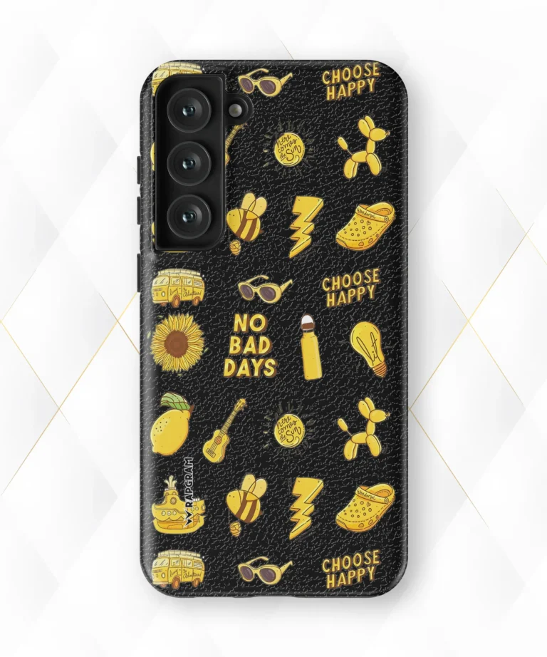 Choose Happy Black Leather Case