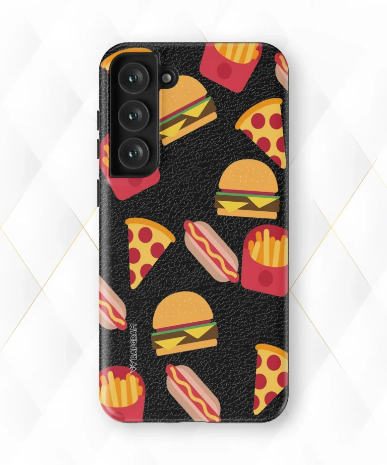 Fast Food Black Leather Case