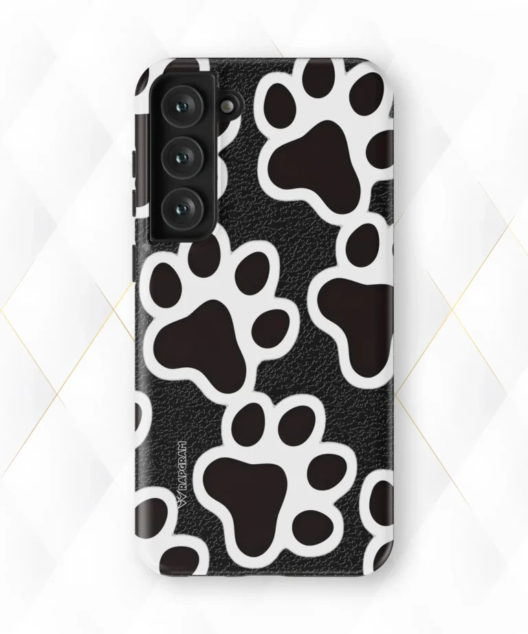 Dog Paws Black Leather Case