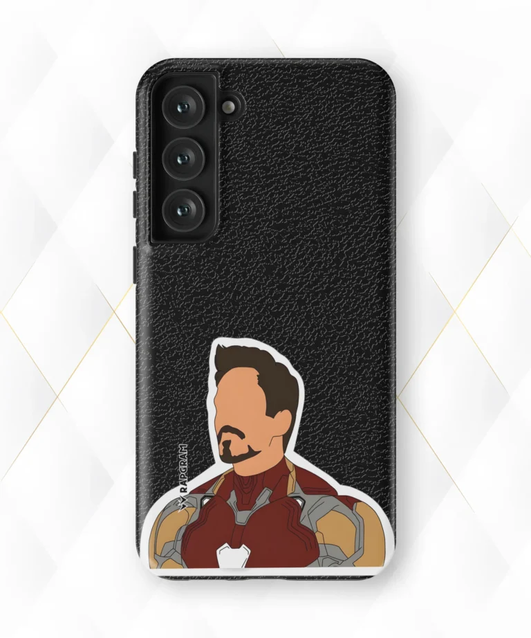 Ironman Face Black Leather Case