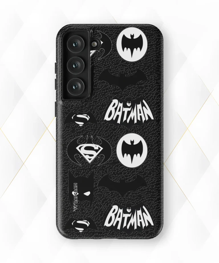 Batman Superman Black Leather Case