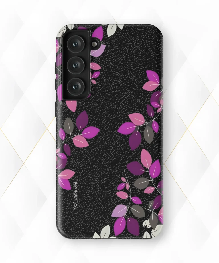 Shrub Violets Black Leather Case