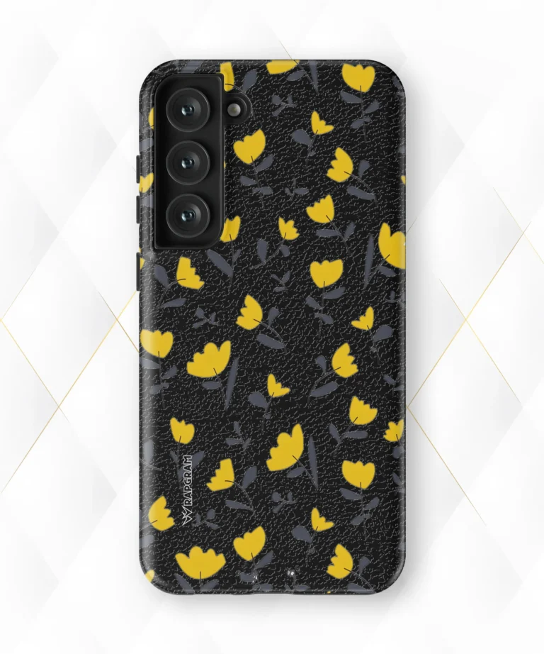 Tulips Shower Black Leather Case