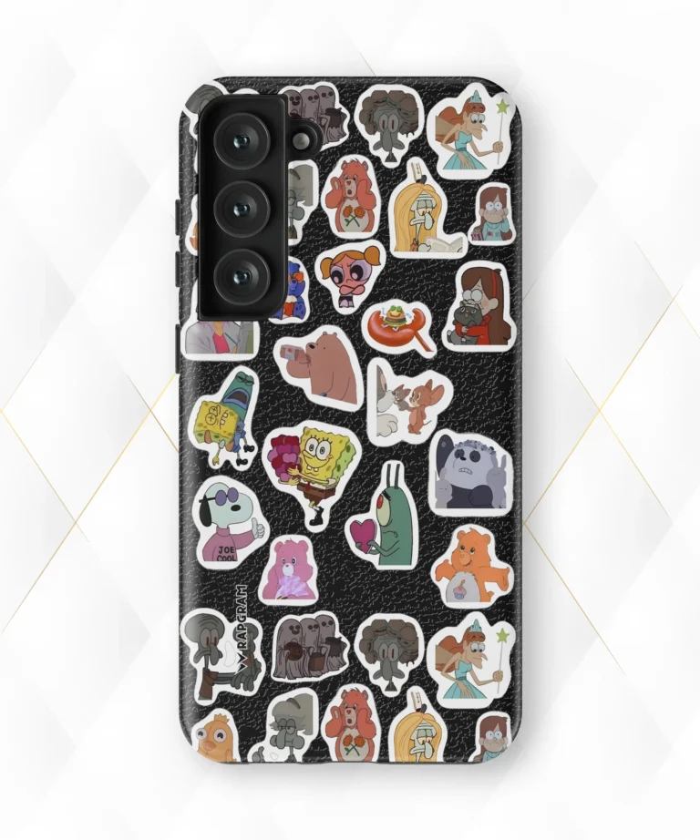 Toon Stamps Black Leather Case