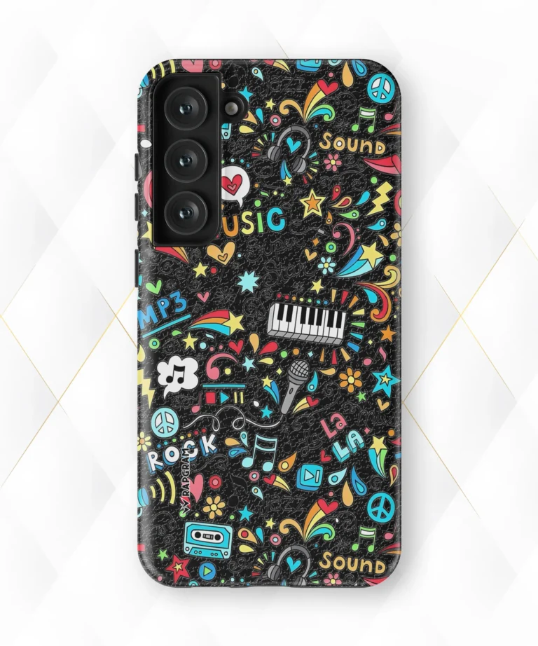 Music Attack Black Leather Case