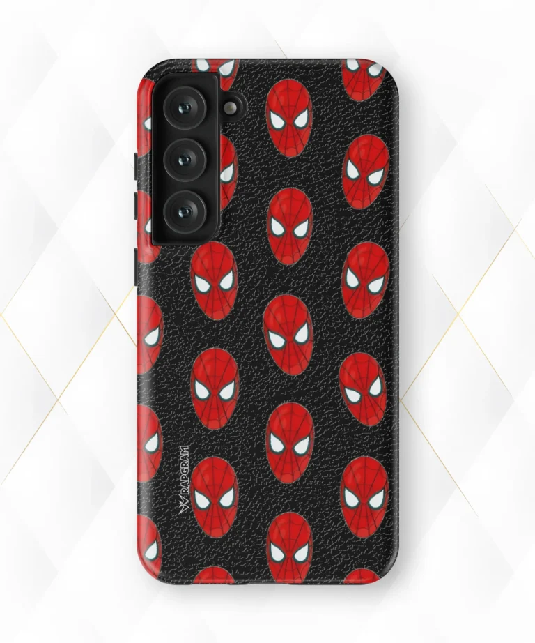 Spider Face Black Leather Case