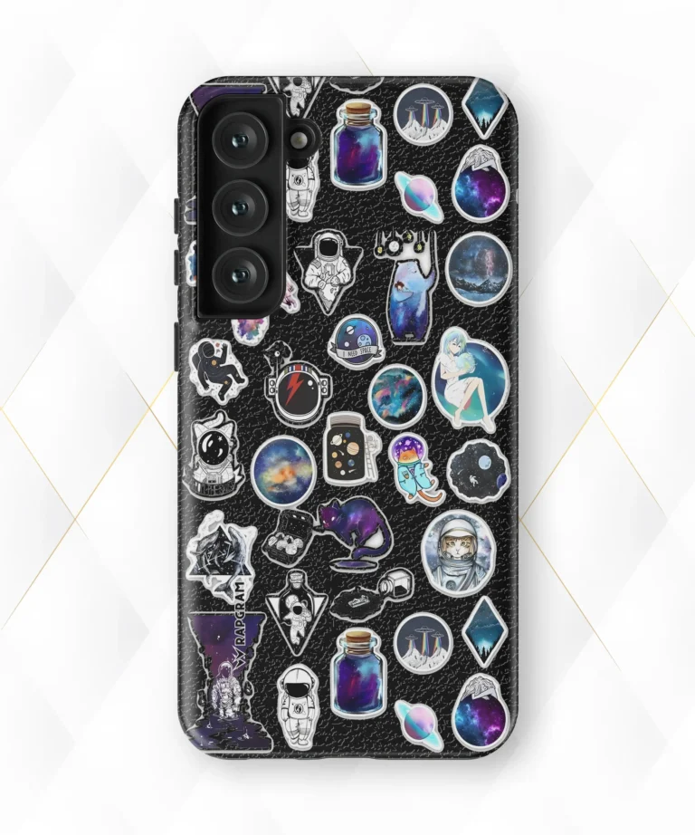 Space Cats Black Leather Case
