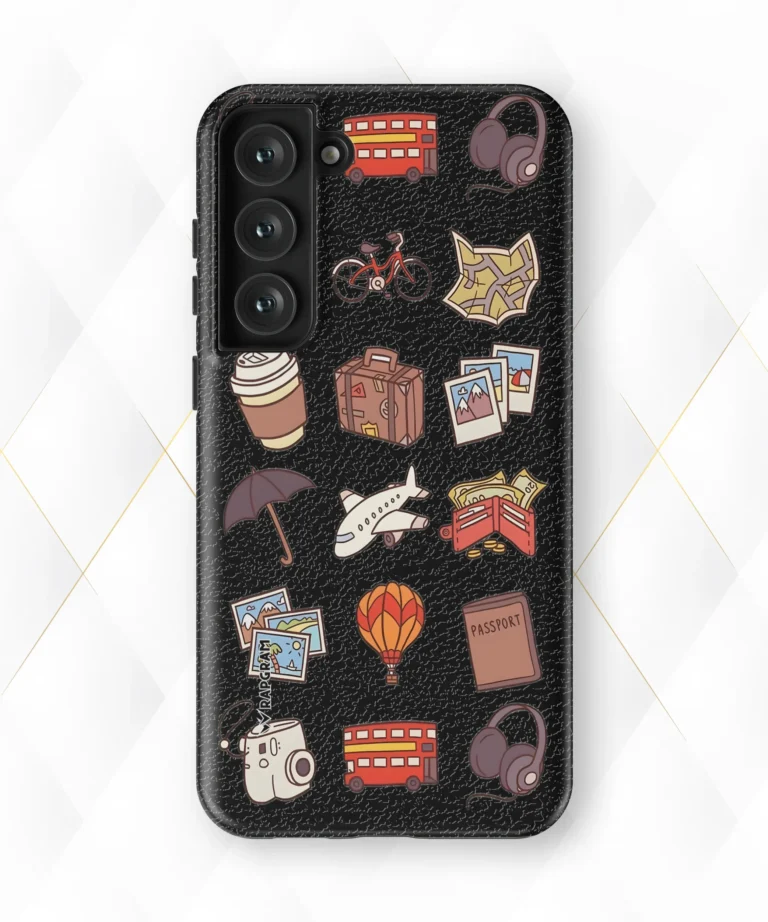 Travel Collection Black Leather Case