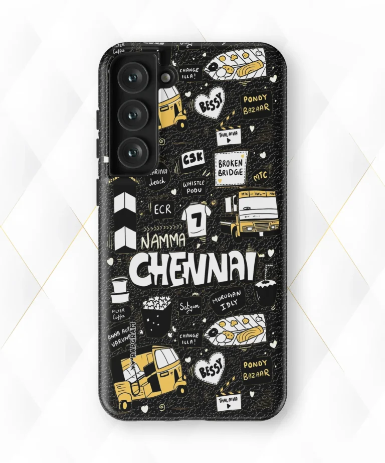 Chennai City Black Leather Case