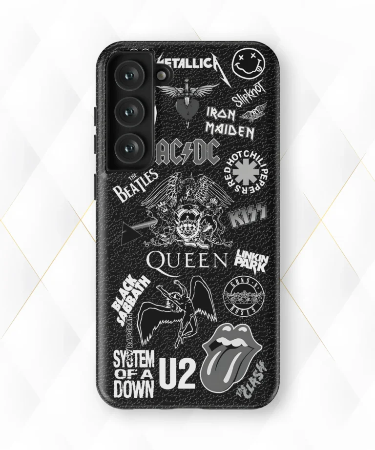 Rock Bands Black Leather Case