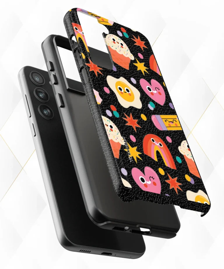 Cute Flashes Black Leather Case
