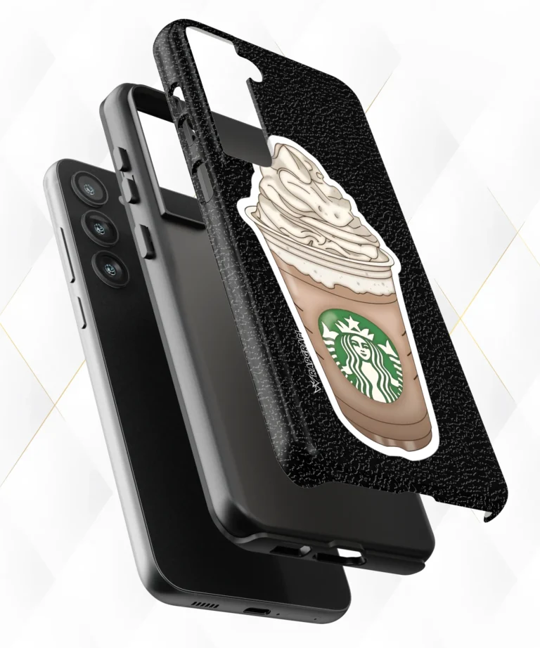 Coffee Buck Black Leather Case