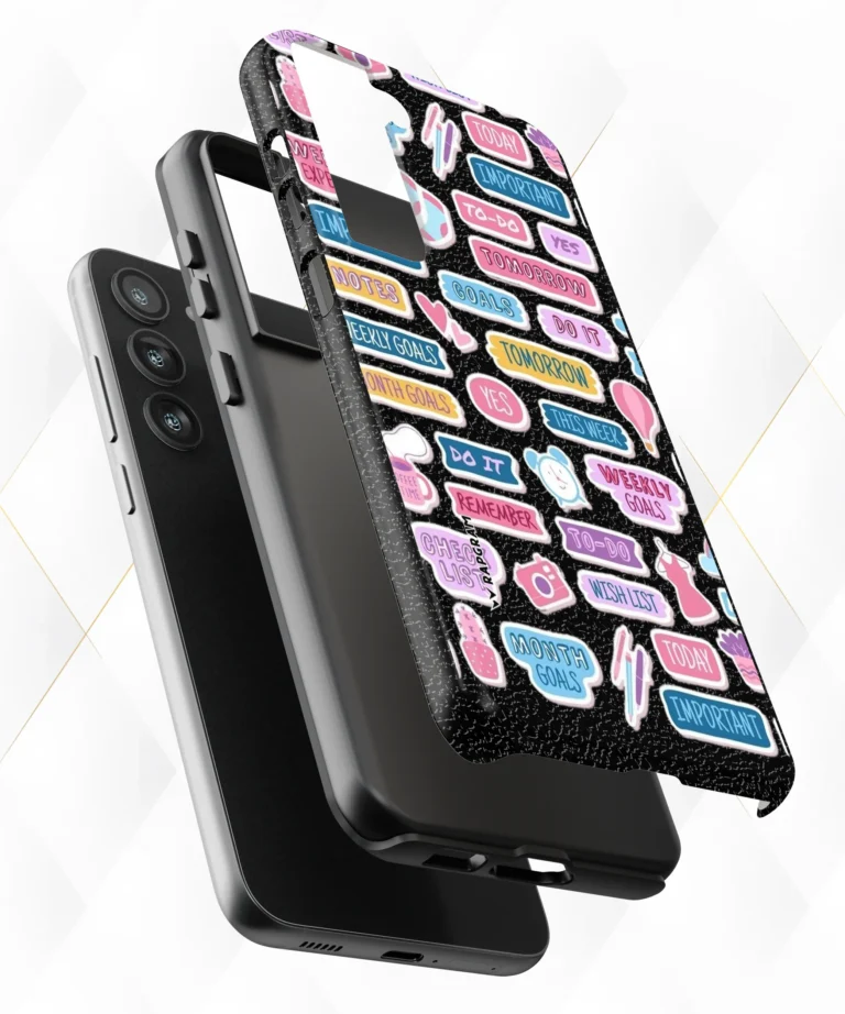 Goals Stamps Black Leather Case