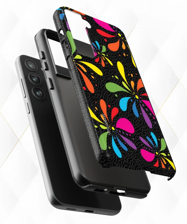 Splash Colors Black Leather Case