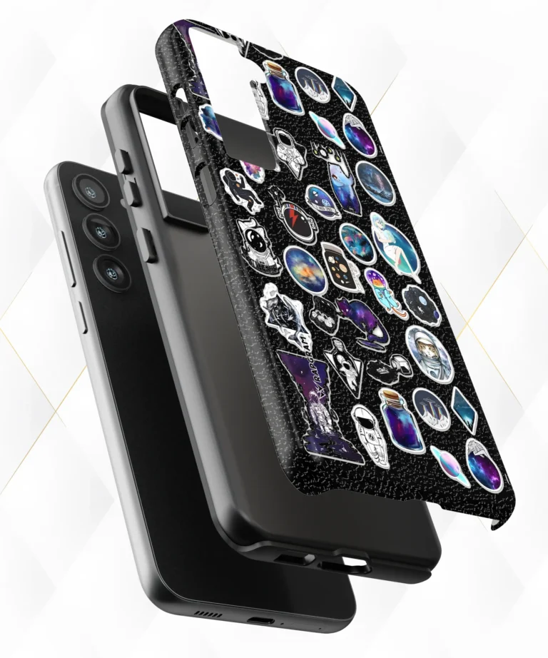 Space Cats Black Leather Case