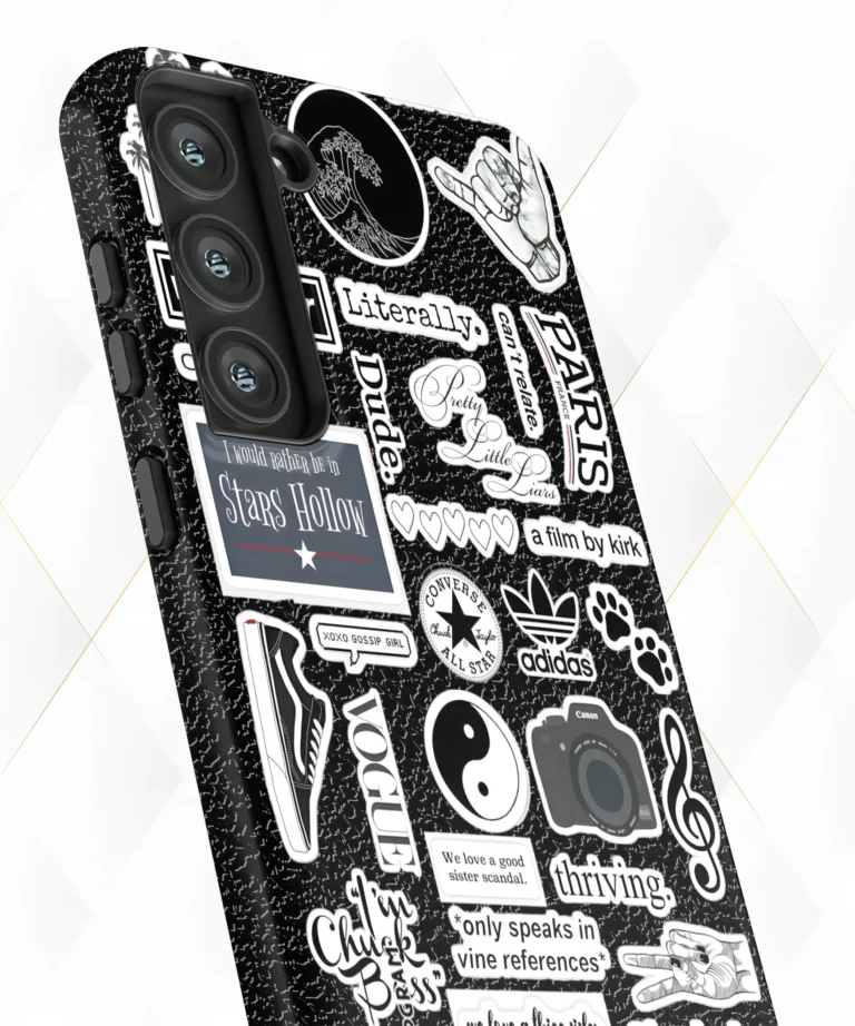 Yin Yang Black Leather Case