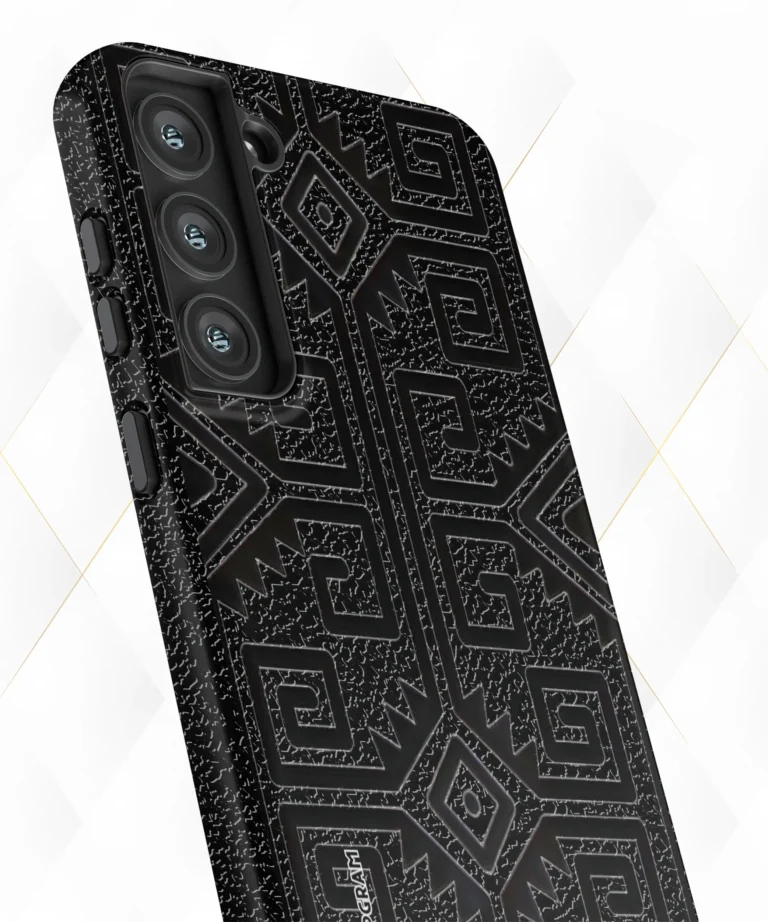 Patterned Black Leather Case