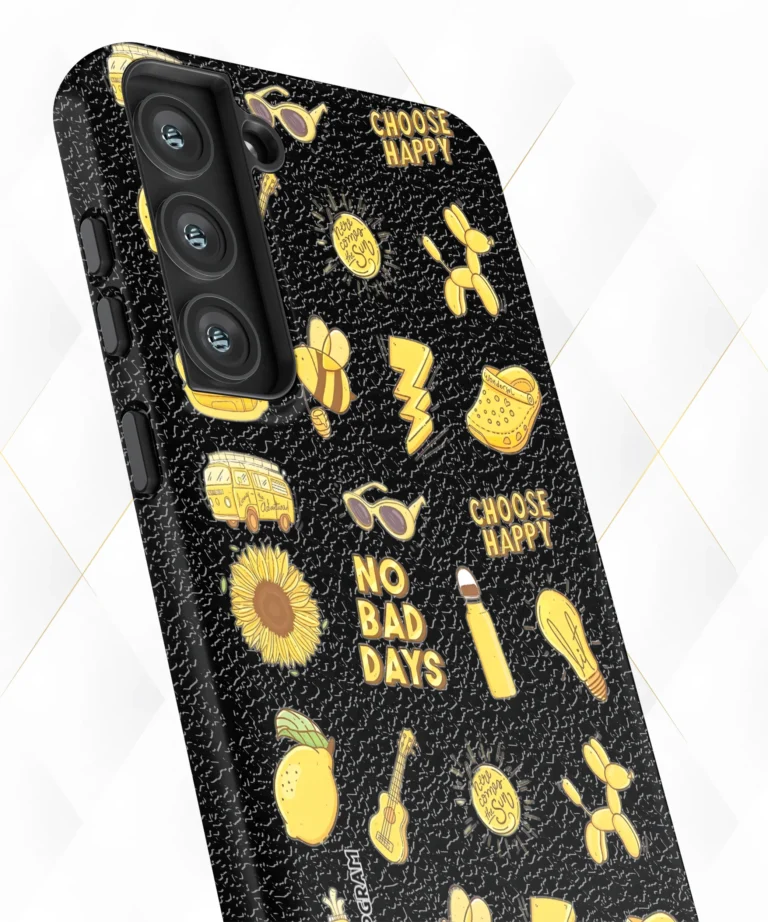 Choose Happy Black Leather Case