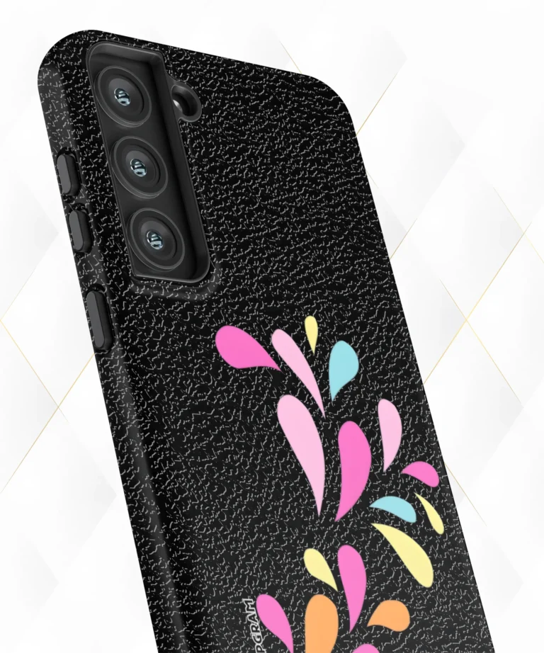 Petal Shower Black Leather Case