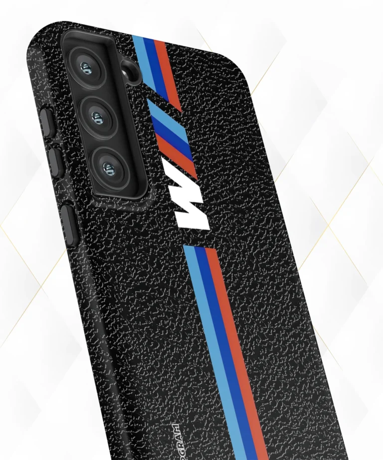 3Striped Black Leather Case