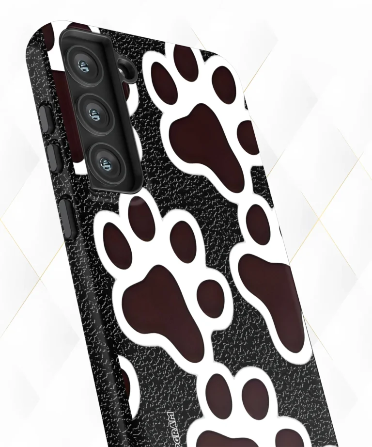 Dog Paws Black Leather Case