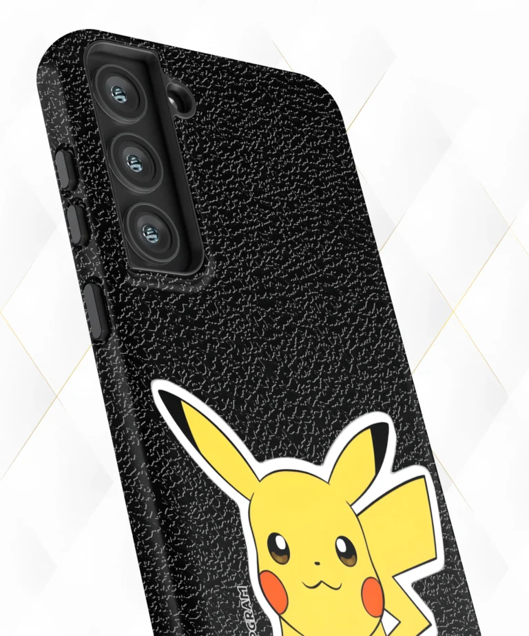 Pikachu Black Leather Case