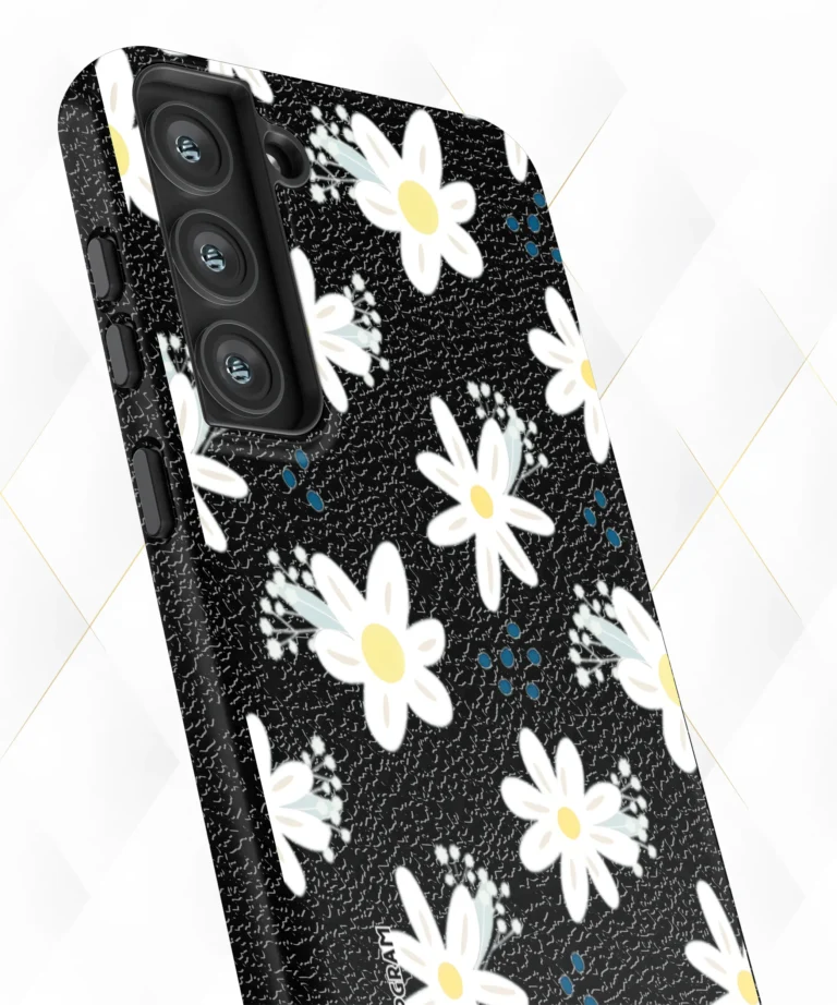 Lilly Leaves Black Leather Case