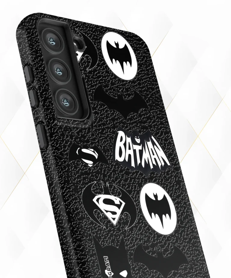 Batman Superman Black Leather Case