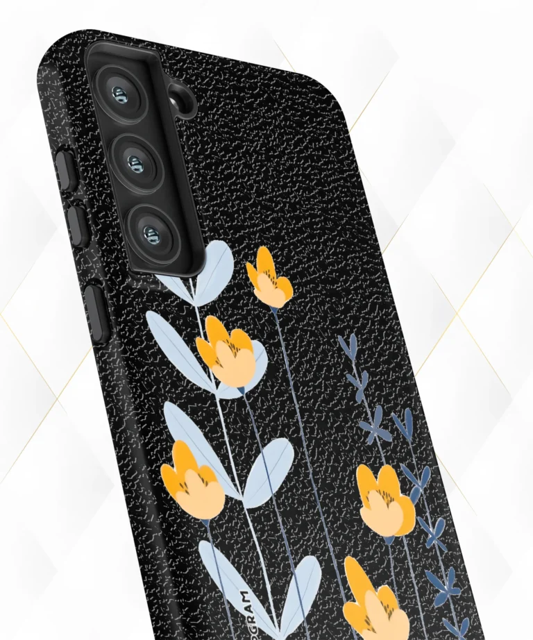 Yellow Climbers Black Leather Case