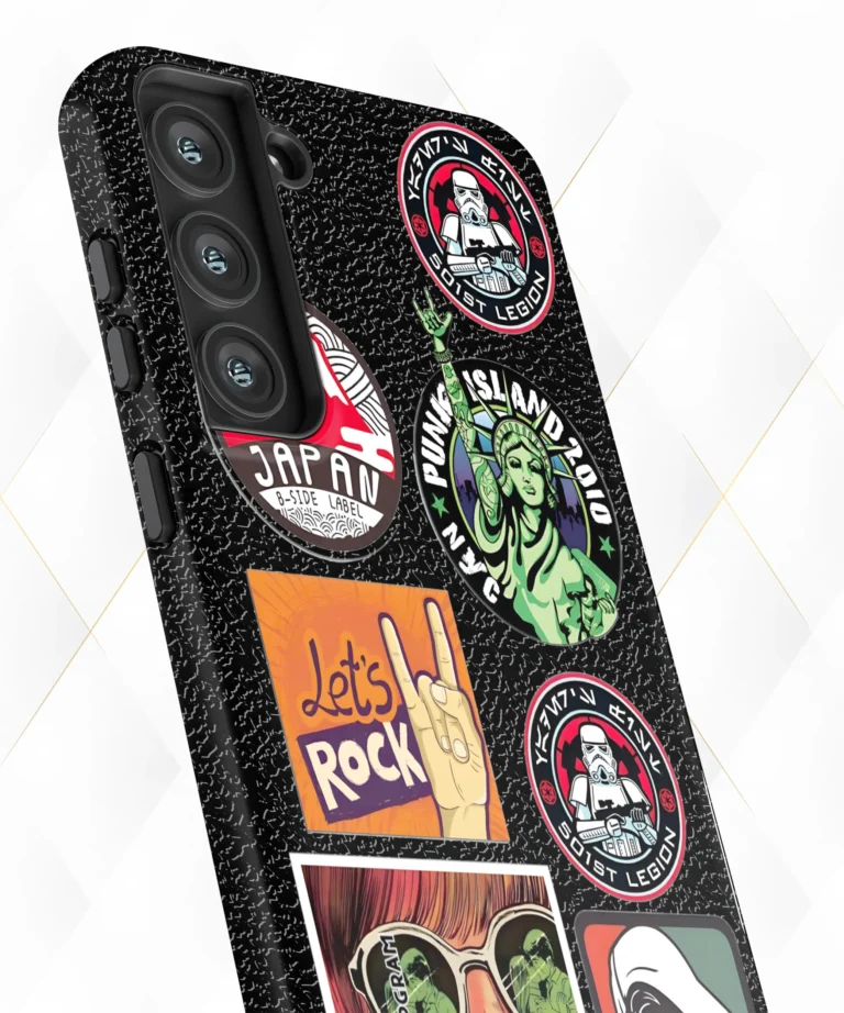 Lets Rock Black Leather Case