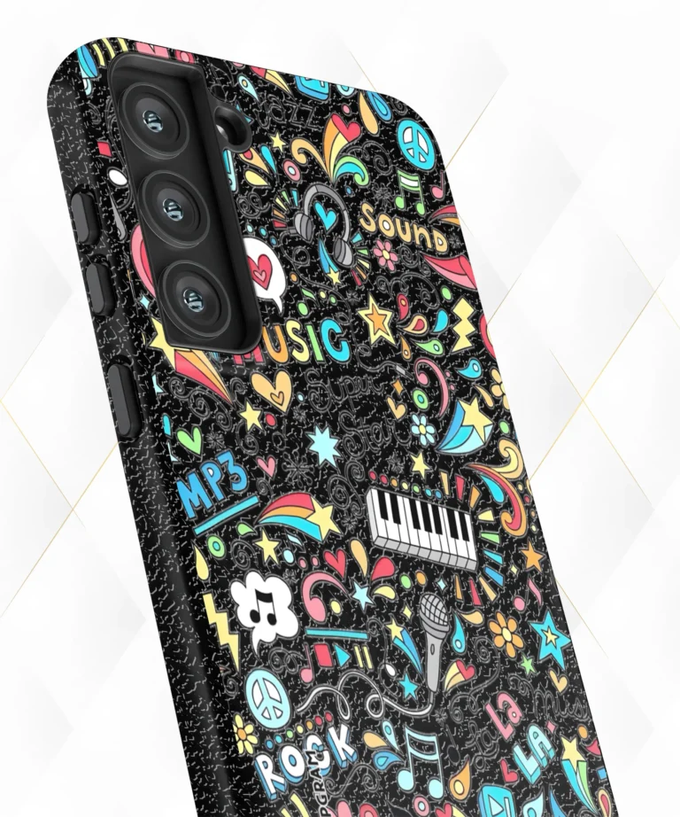 Music Attack Black Leather Case