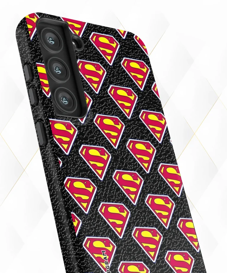 Superman Logo Black Leather Case