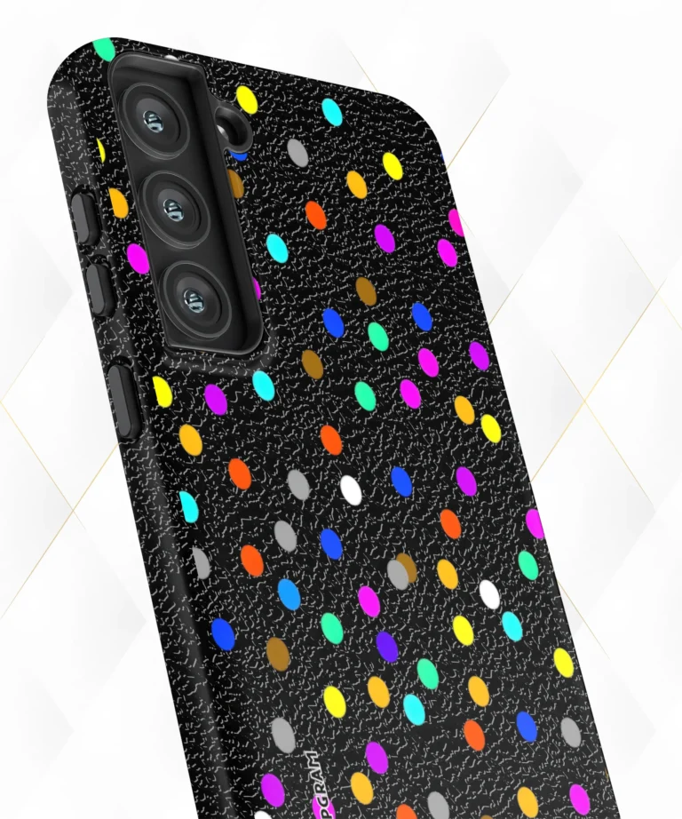 Pop Dots Black Leather Case