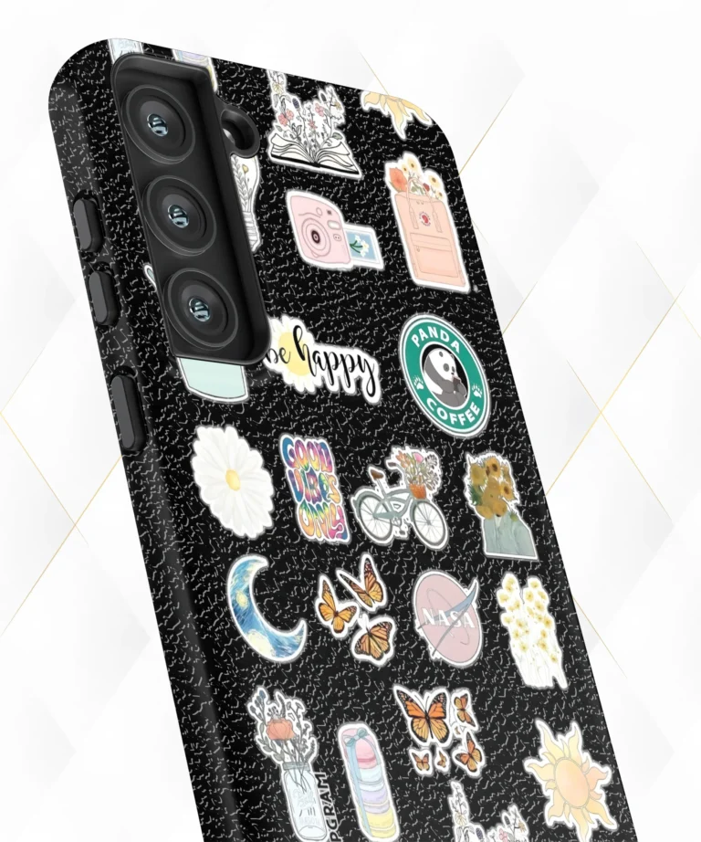 Be Happy Black Leather Case