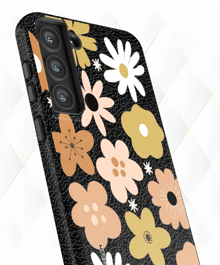 Shades Petals Black Leather Case