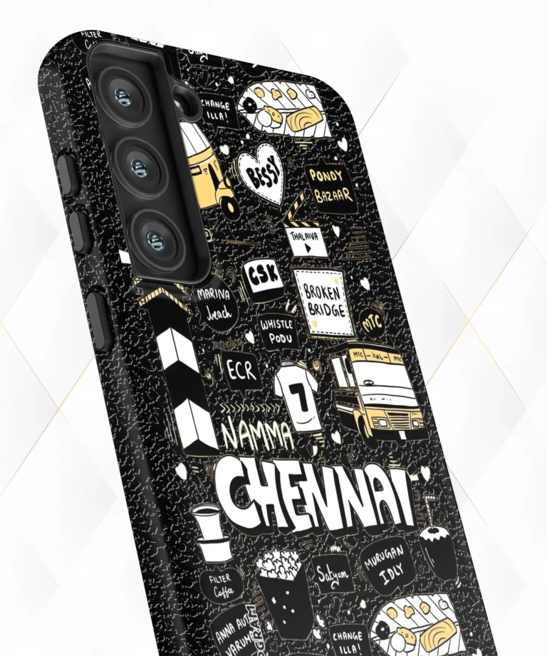 Chennai City Black Leather Case