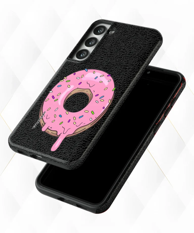 Donut Drip Black Leather Case