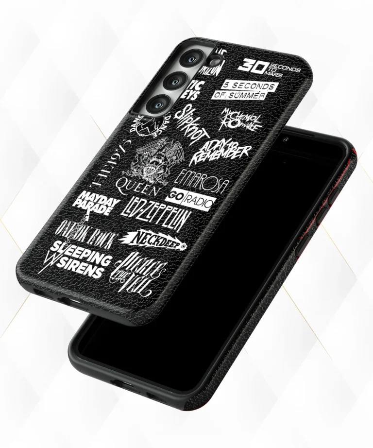 RockBands  Black Leather Case