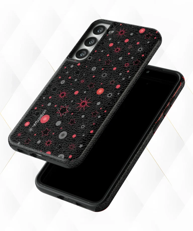 RedStars Black Leather Case