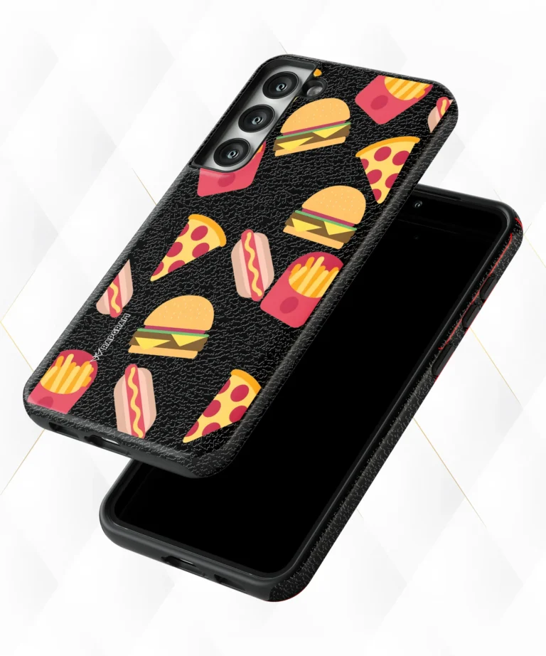 Fast Food Black Leather Case