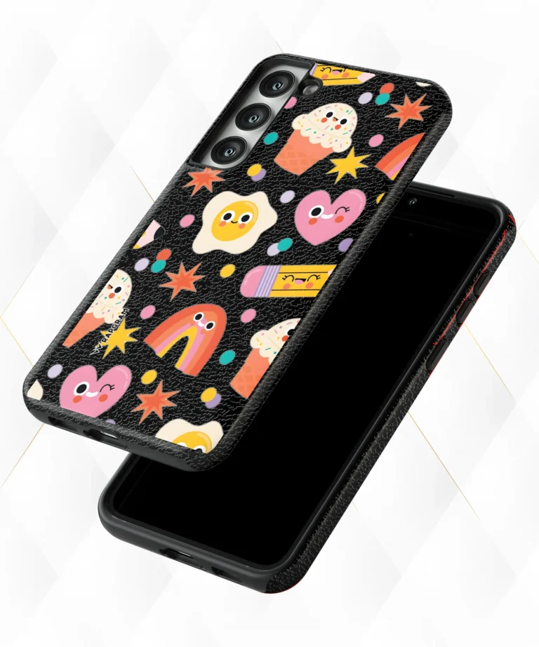 Cute Flashes Black Leather Case