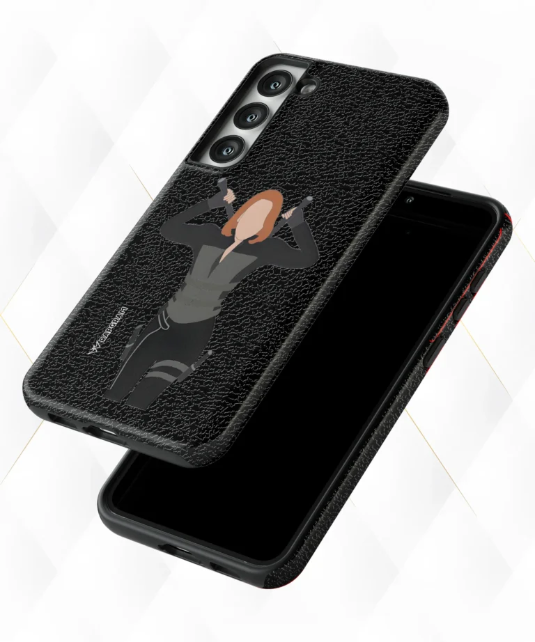 Black Widow Black Leather Case