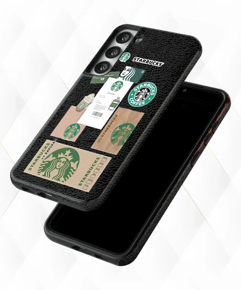 StarBucks Order Black Leather Case