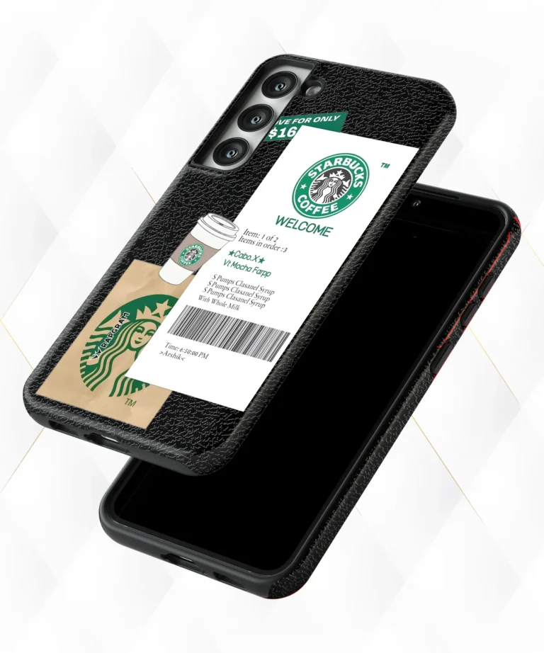 Starbucks Coffee Black Leather Case