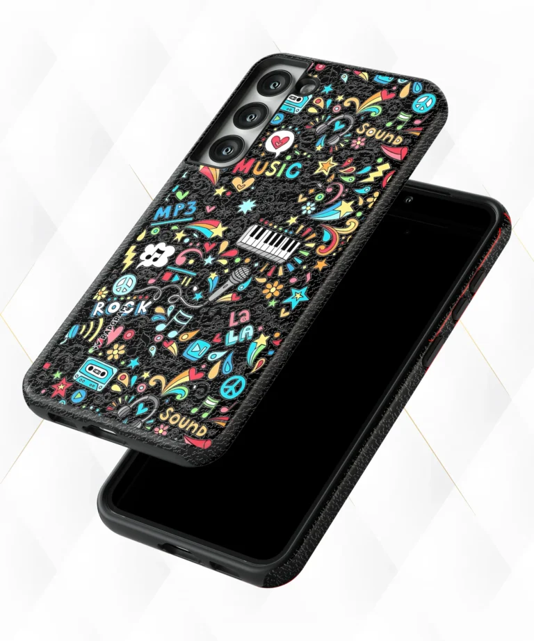 Music Attack Black Leather Case