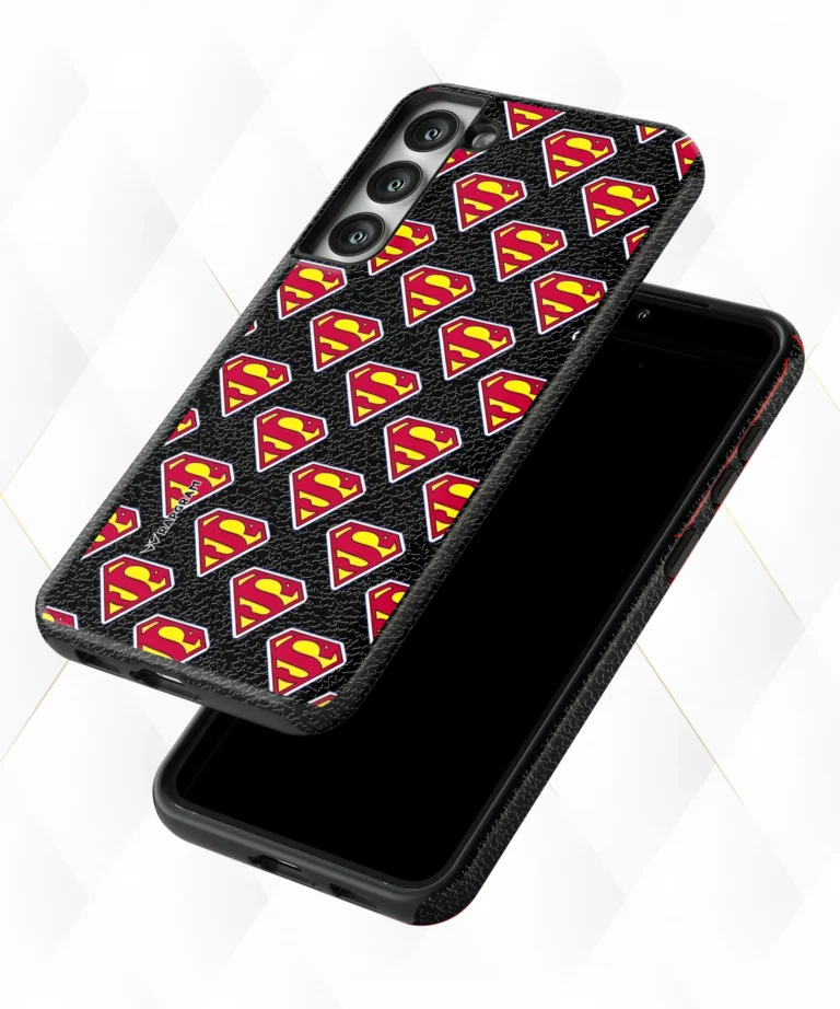 Superman Logo Black Leather Case